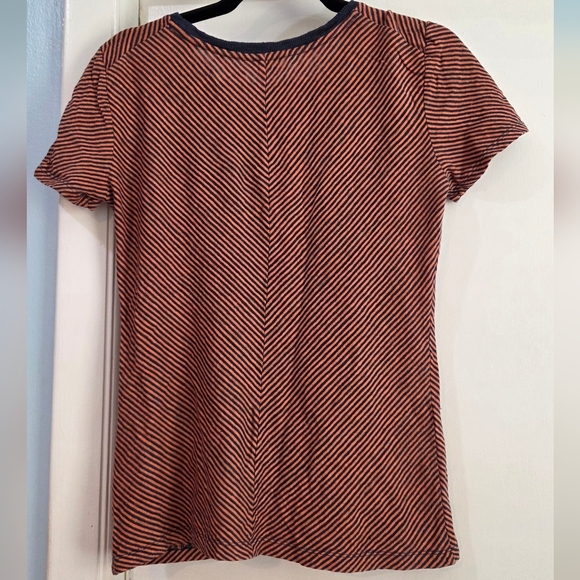 Women's Brooks Brothers Terracotta Orange & Navy Blue T Shirt, Size S - Picture 10 of 14